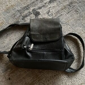 GH Bass And Co Leather Mini Backpack Suede Lined Vintage Leather CONVERTIBLE